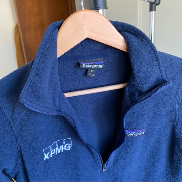 Patagonia Lightweight Fleece 1/4 Zip Pullover Sweater Navy Blue Women’s Medium - Picture 3 of 4